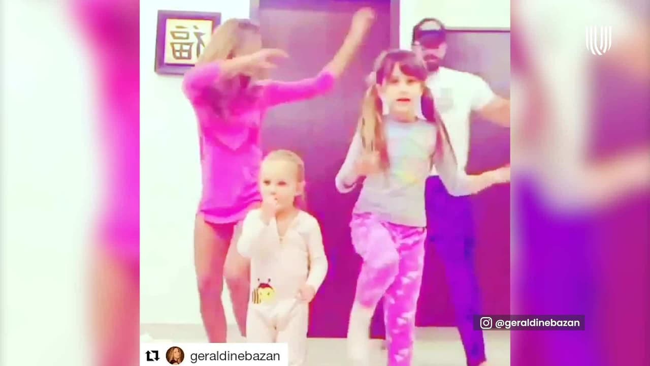 El Tik Tok que hicieron Geraldine Bazán y Gabriel Soto junto a sus hijas