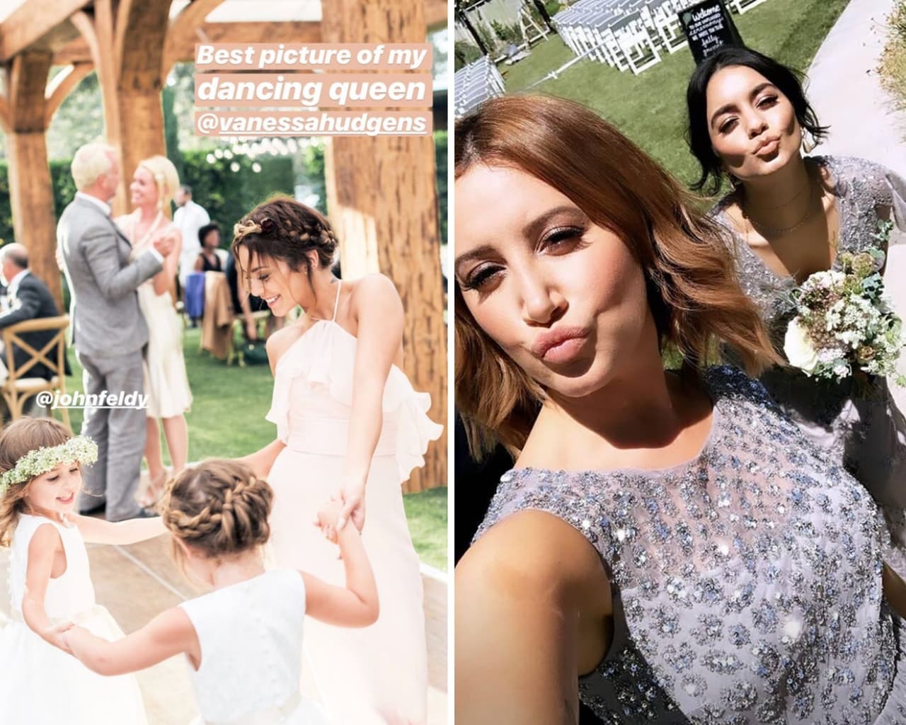 Otras excolegas de trabajo que celebraron el casamiento de la otra fueron Vannesa Hudgens y Ashley Tisdale. Las actrices, exintegrantes del clan High School Musical, son grandes amigas desde que empezaron como estrellas de Disney, por lo que en la boda de Tisdale, Vanessa no podía faltar como dama de honor.