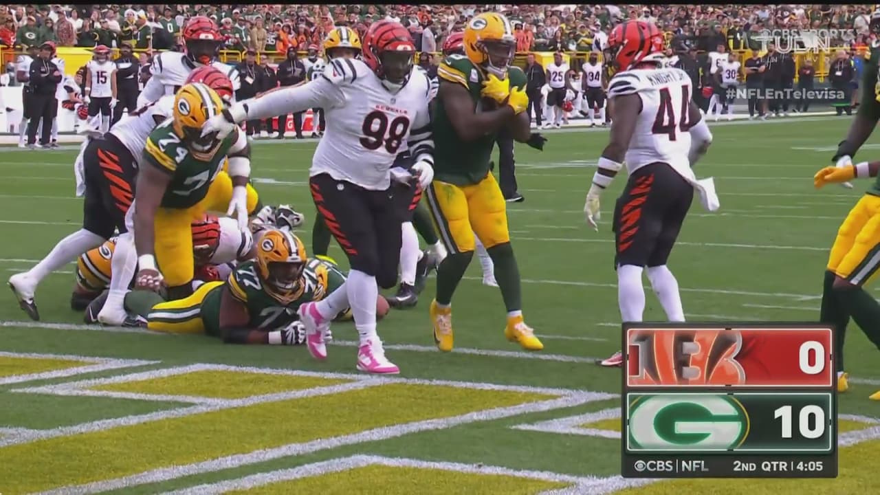 ¡TD Packers! Josh Jacobs entra sin esfuerzo a las diagonales