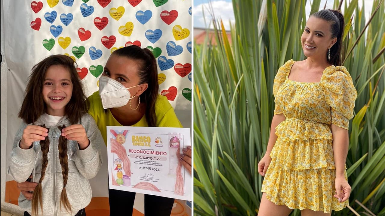 Mariazel llevó a su pequeña a donar su cabello a niños con cáncer