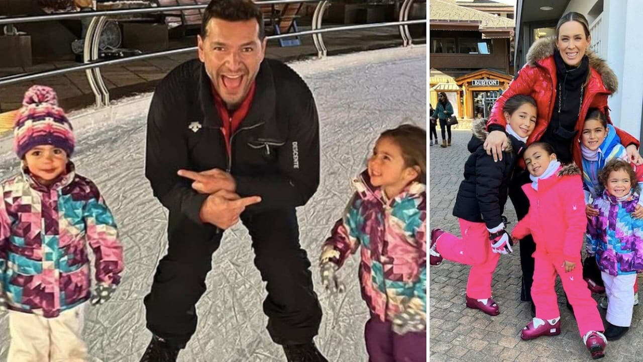 Las mellizas de Jacky Bracamontes aprenden a patinar sobre hielo y así les fue en su primer día