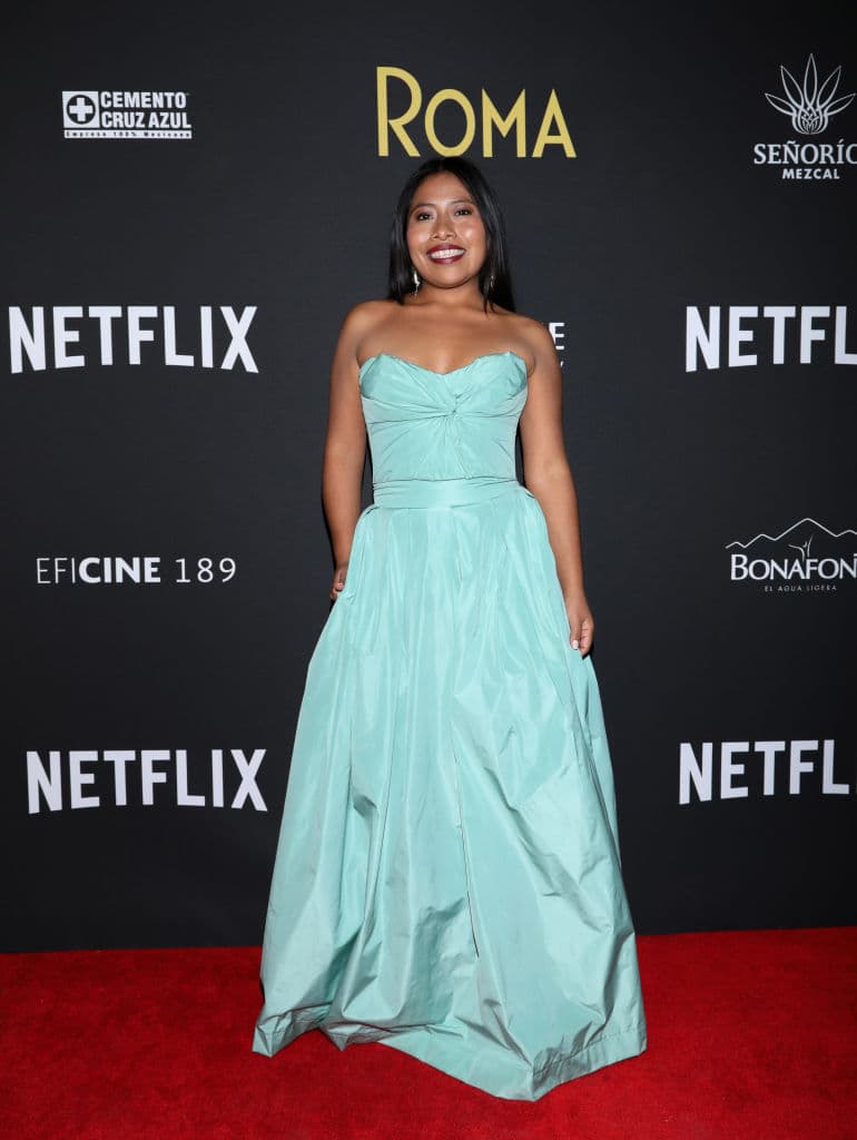 MEXICO CITY, MEXICO - DECEMBER 17: Yalitza Aparicio poses during the premiere of the Netflix movie Roma at Cineteca Nacional on December 18, 2018 in Mexico City, Mexico. (Photo by Victor Chavez/Getty Images for NETFLIX)