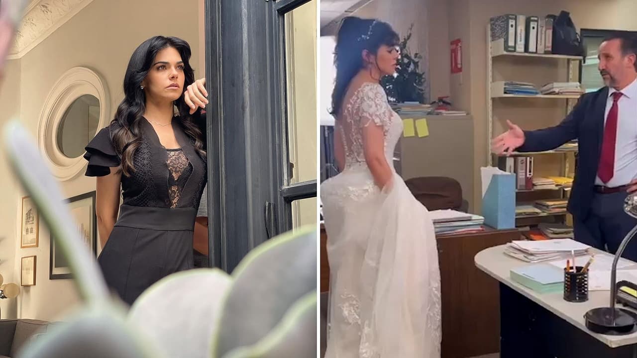Livia Brito asombra al aparecer con hermoso vestido de novia