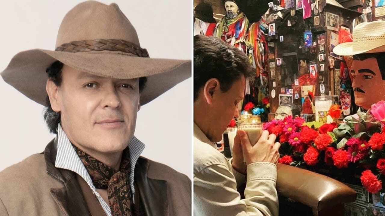 Pedro Fernández visita la capilla de Jesús Malverde y le pide permiso para interpretarlo