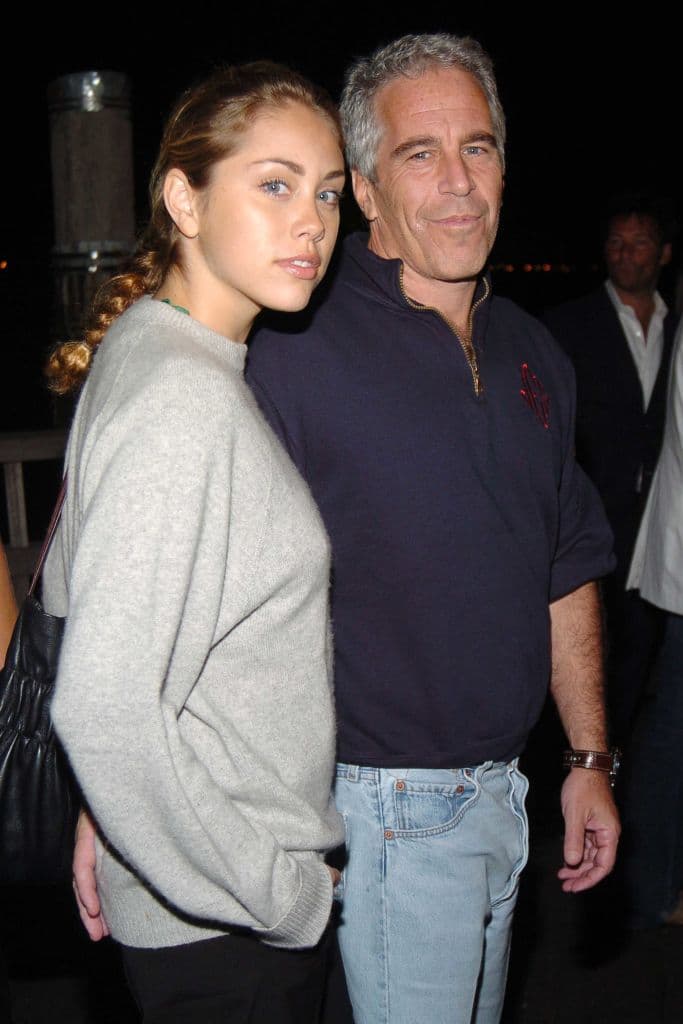 NEW YORK, NY - SEPTEMBER 7: Guest and Jeffrey Epstein attend Imperia U.S. Launch Party at The Statue Of Liberty at Liberty Island on September 7, 2005 in New York City. (Photo by Billy Farrell/Patrick McMullan via Getty Images)