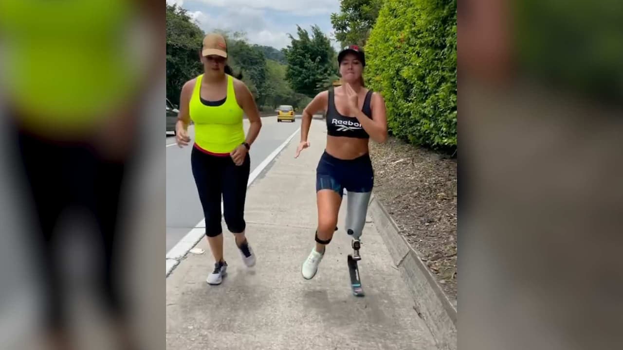 Daniella Álvarez no se rinde y demuestra que ya puede trotar con su prótesis