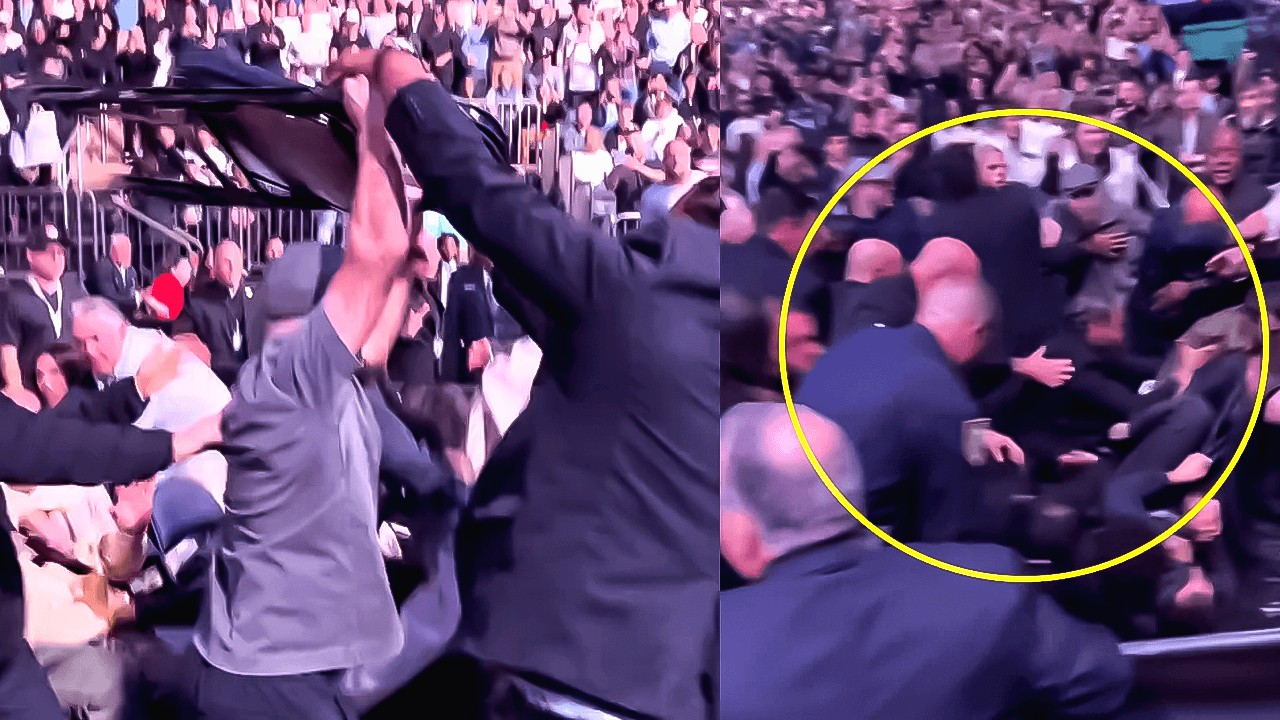 Imágenes sensibles: ¡Se arma la campal entre peleadores en UFC 322!