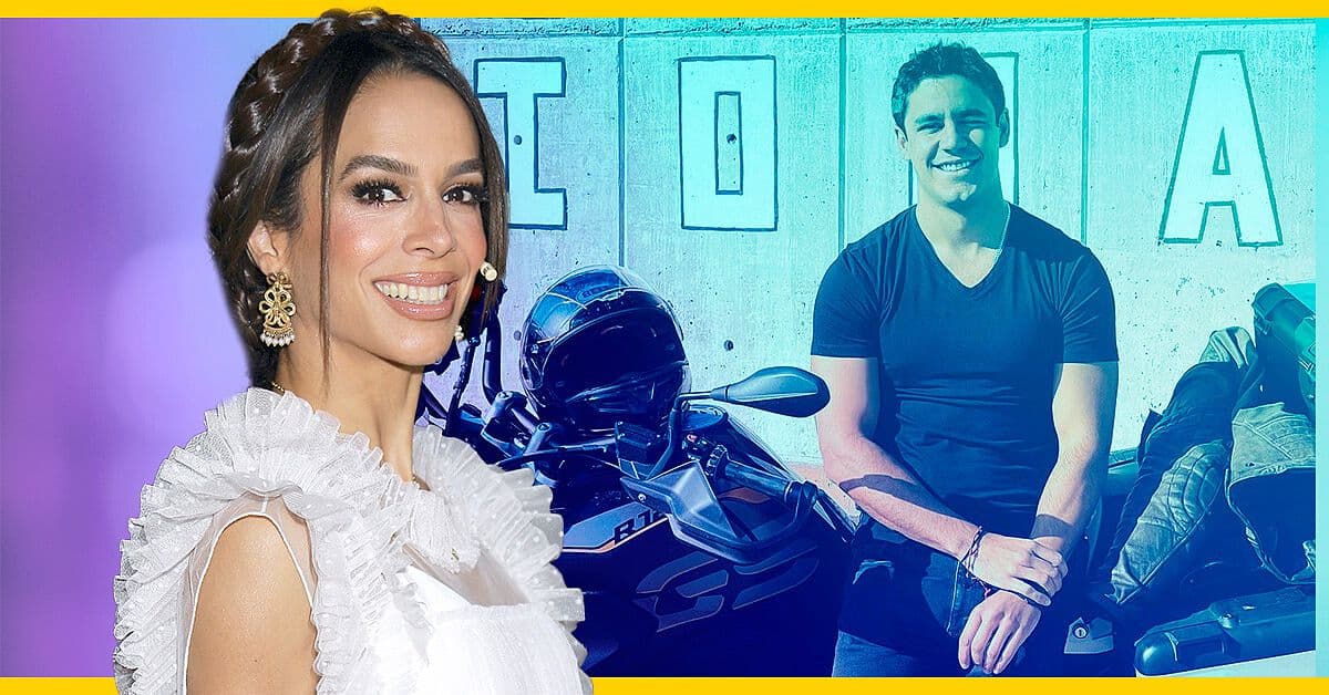 Biby Gaytán se asusta al ver a su hijo pasar a su lado en moto a toda velocidad