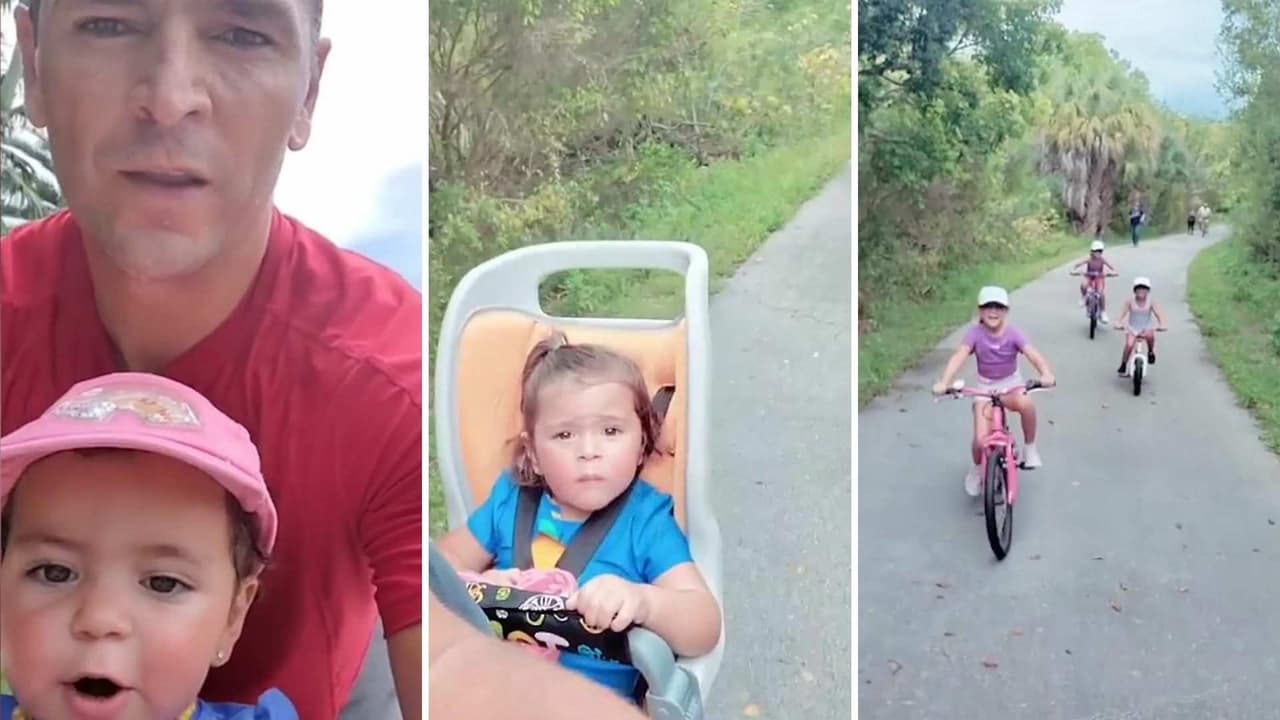 Muere de amor con el paseo en bici del esposo de Jacky Bracamontes y sus cinco princesas