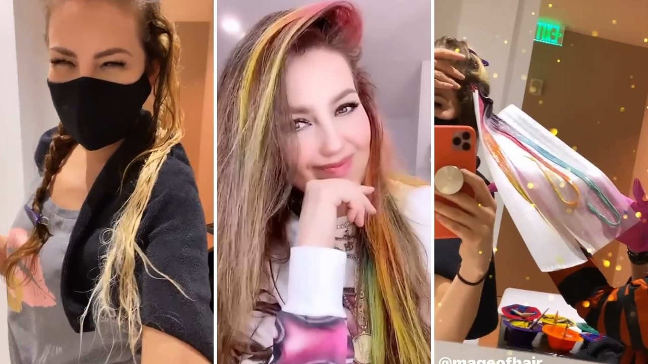 Thalía comparte el largo proceso por el que pasó para transformar su cabello en un arcoíris