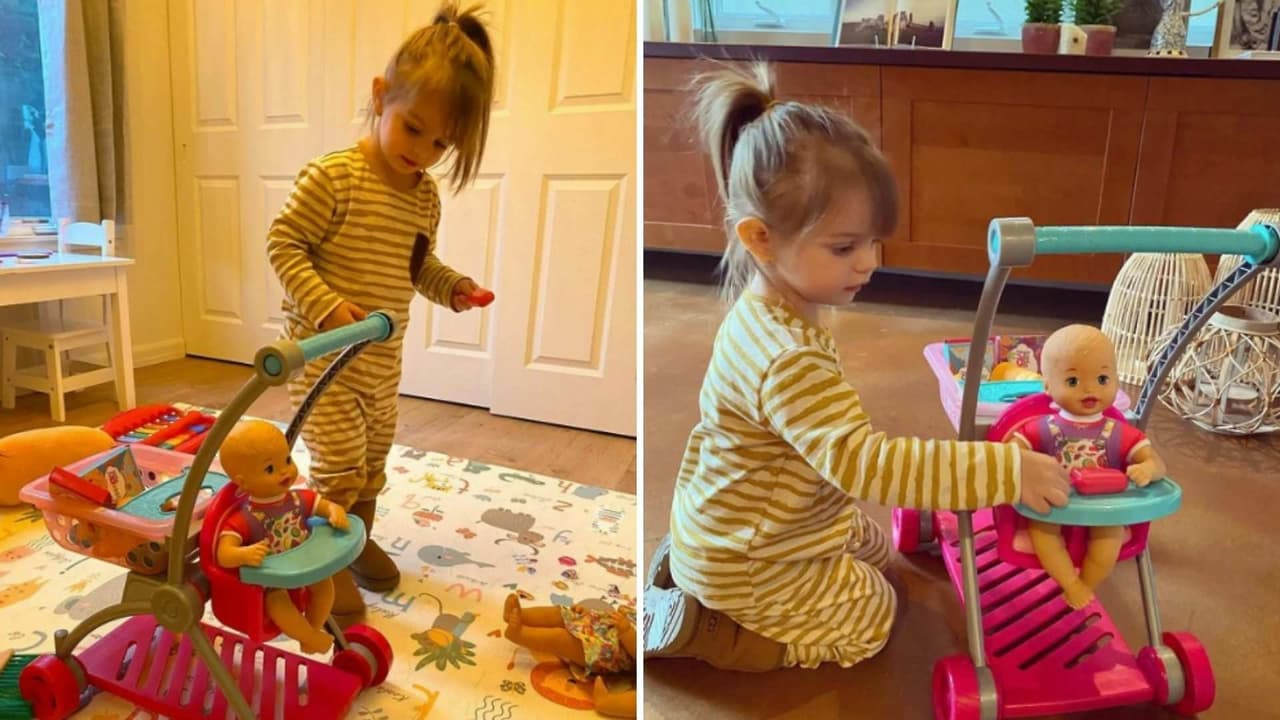 Aislinn Derbez se descuidó y Kailani se le adelantó para abrir su regalo de Navidad