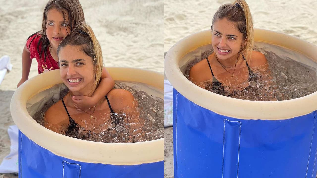 Michelle Renaud se mete a una tina con hielos y le enseña a su hijo el poder de la mente