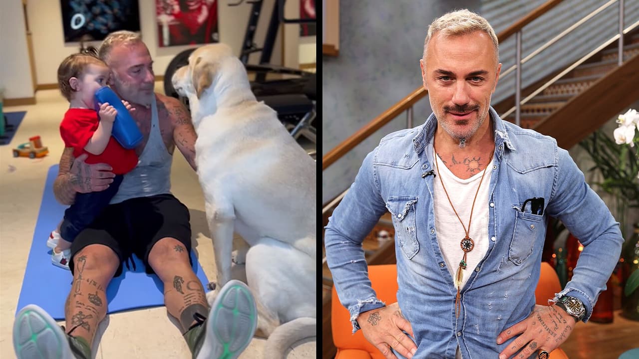 Blu no se despega de Gianluca Vacchi ni para hacer ejercicio y el resultado es adorable