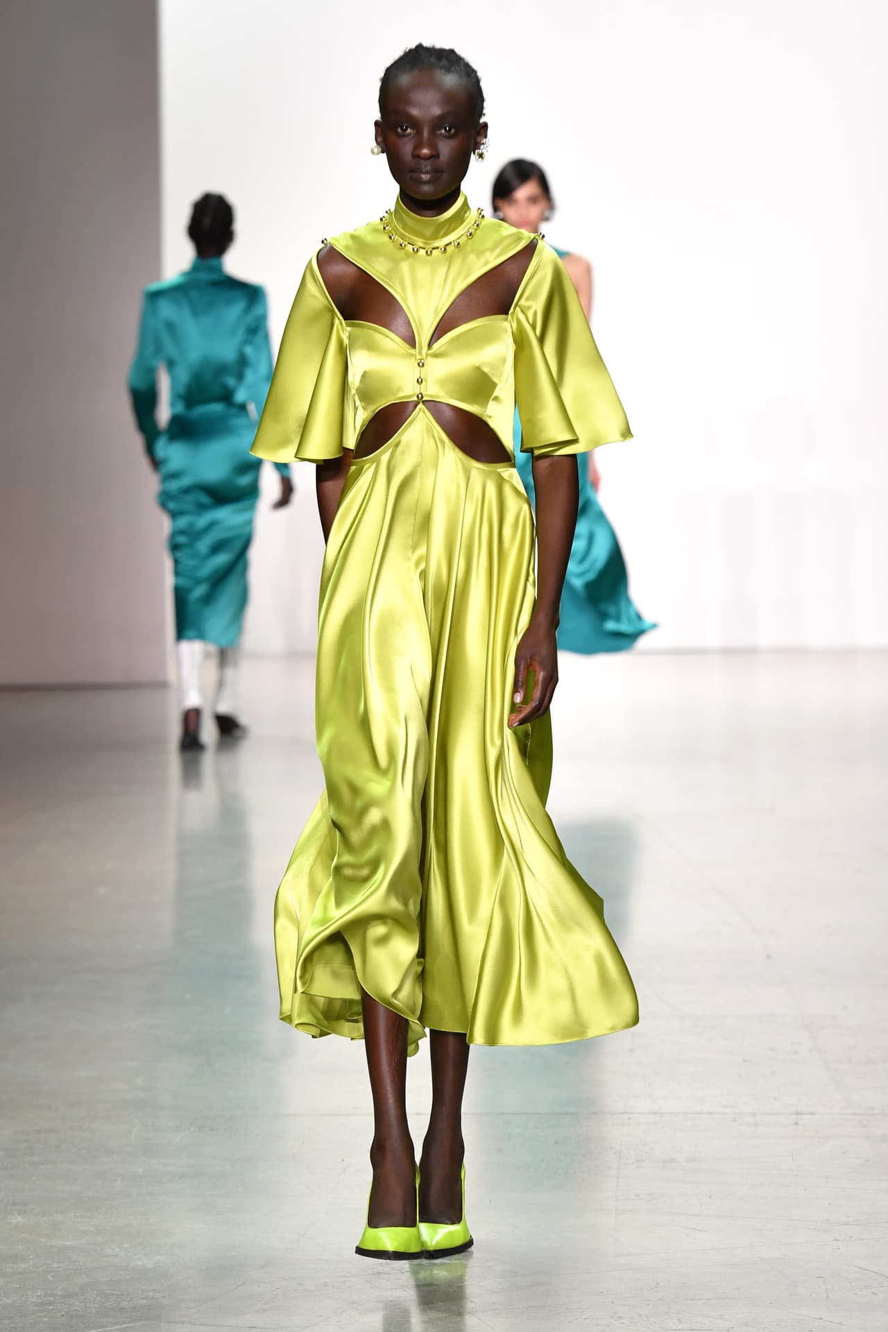 NEW YORK, NEW YORK - FEBRUARY 16: A model walks the runway for Prabal Gurung during New York Fashion Week: The Shows on February 16, 2022 in New York City. (Photo by Noam Galai/Getty Images for NYFW: The Shows)