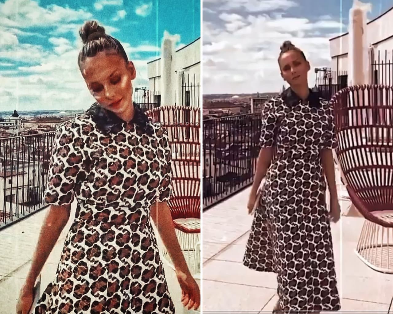 Una de las celebridades que recientemente se vio usando este tipo de maxi-vestido de Otoño fue la española, Ester Expósito. Con un diseño Fendi de manga corta, la guapa actriz modeló para Instagram.