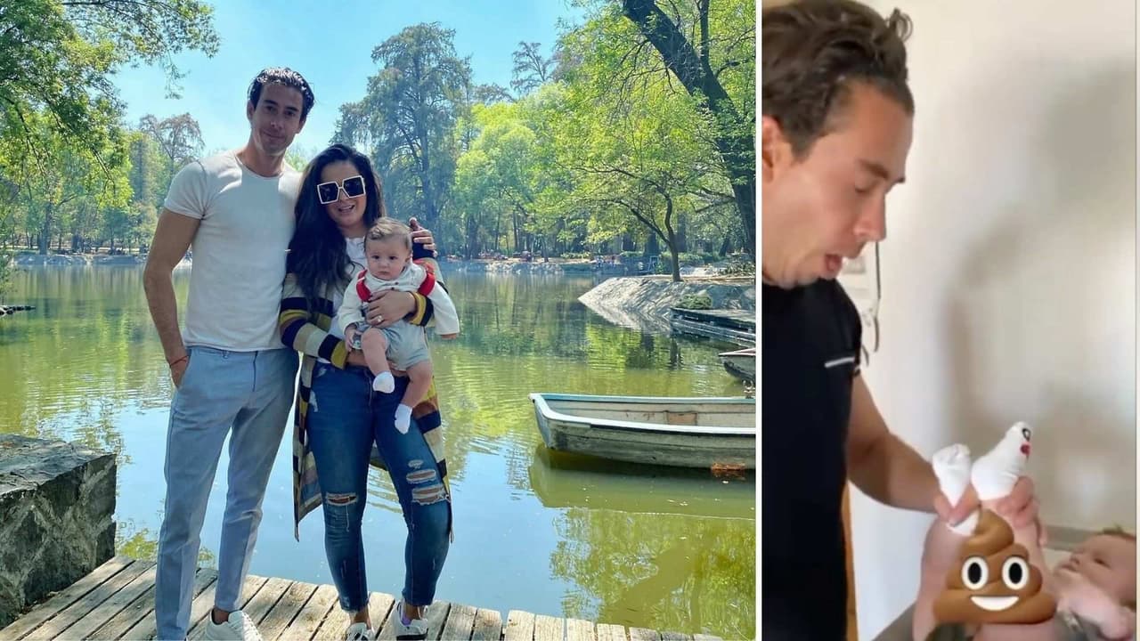 ¡Casi se vomita!: Mariana Echeverría se burla al ver a su esposo cambiarle el pañal a Lucca