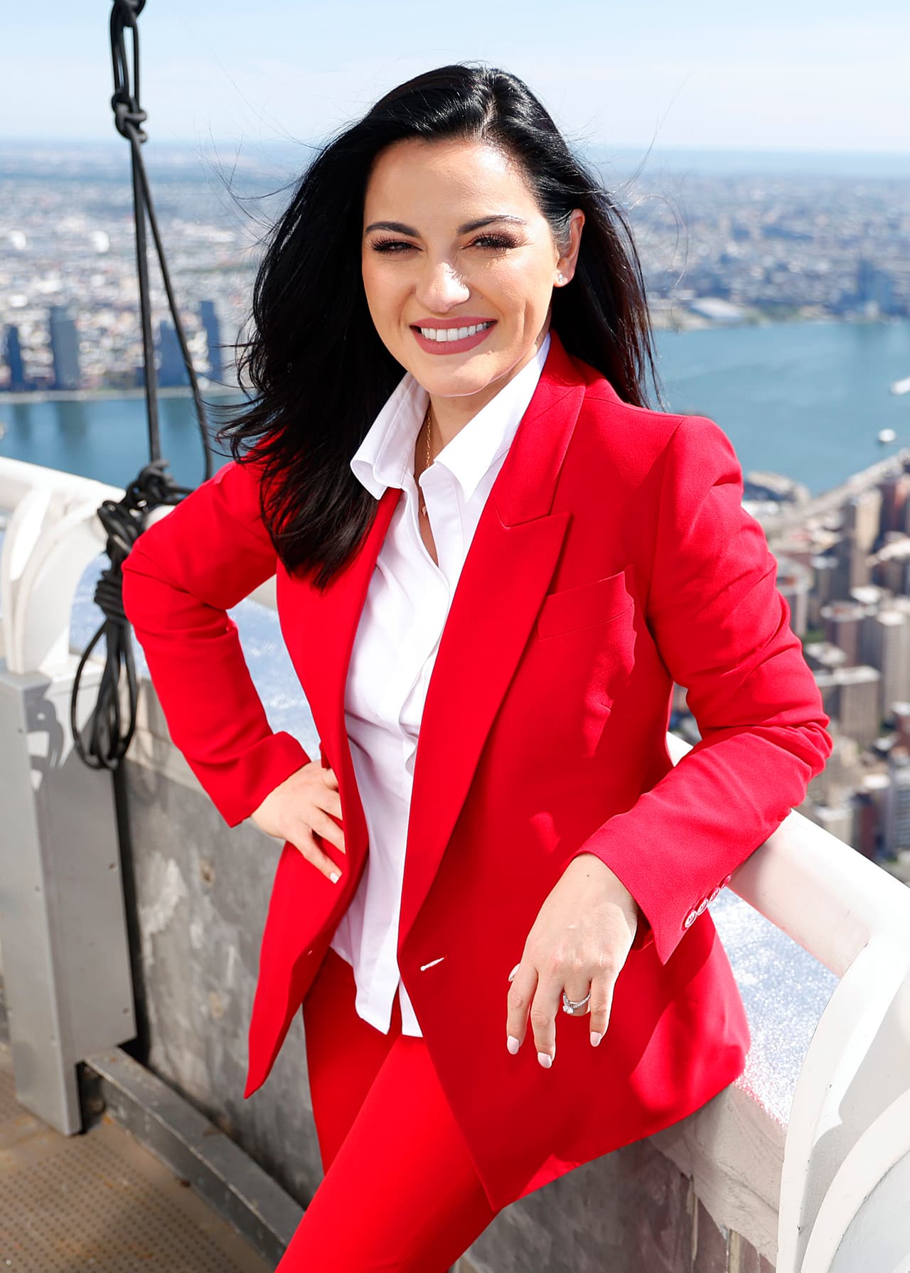 NEW YORK, NEW YORK - SEPTEMBER 15: Maite Perroni visits the Empire State Building on September 15, 2022 in New York City. (Photo by John Lamparski/Getty Images for Empire State Realty Trust)