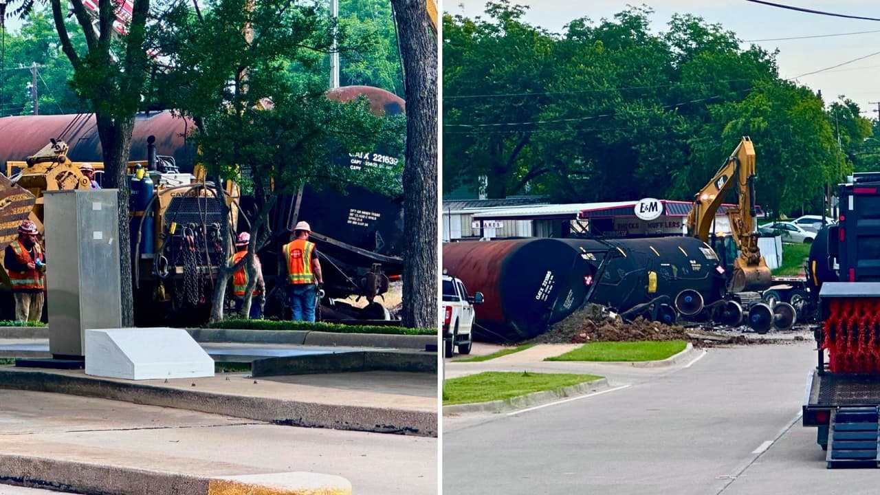Emergencia en Waxahachie por descarrilamiento de un tren con más de 100 vagones