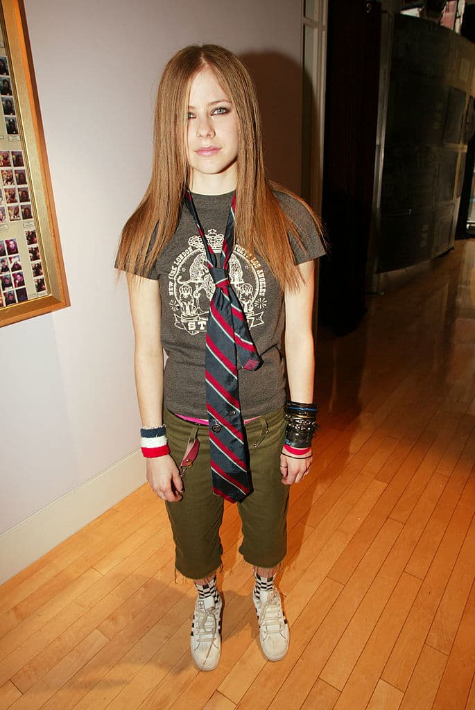 Avril Lavigne backstage before TRL at the MTV Studios in New York City. 8/22/02 Photo by Scott Gries/Getty Images