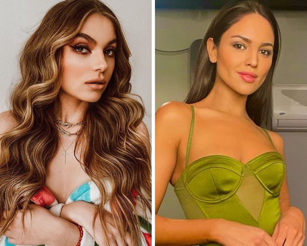 Sofía Castro y Eiza González se mimetizan; comparten foto con misma pose sin top en alberca