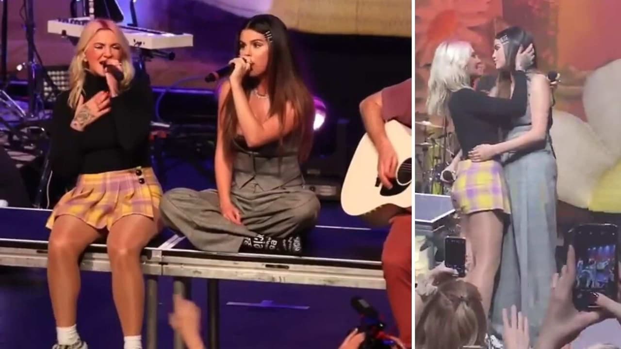 Selena Gomez sorprende al darle un beso en la boca a una mujer
