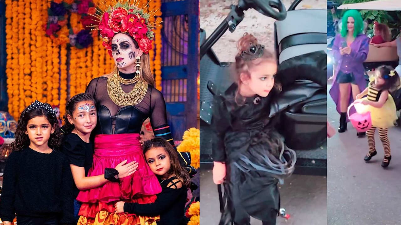 Las hijas de Jacky Bracamontes salieron a pedir calaverita y se encontraron con tremenda fiesta