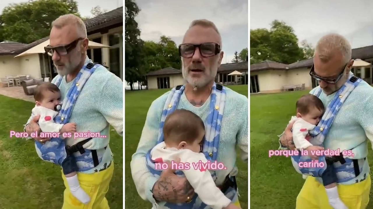 Gianluca Vacchi le habla de amor a su bebita y conmueven con tierna plática de padre a hija