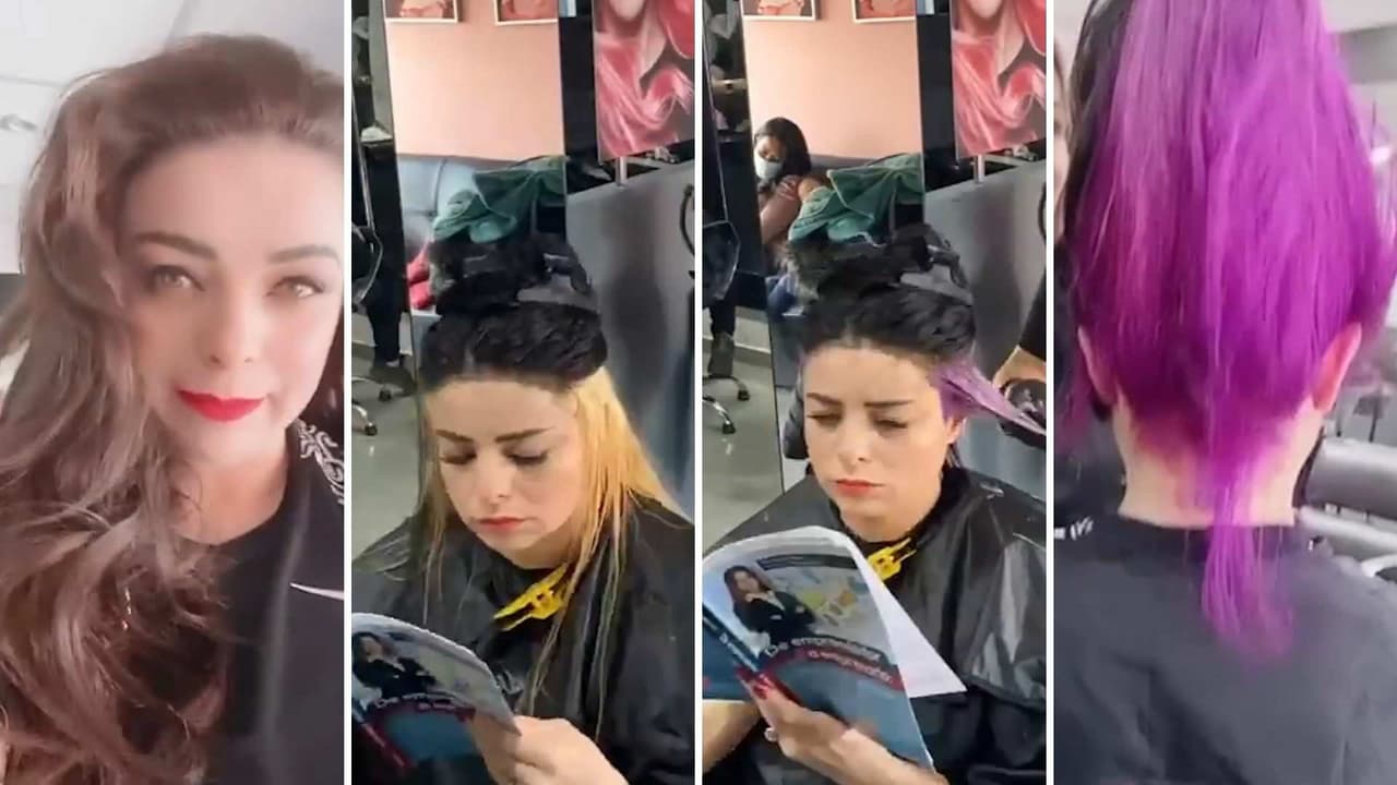 Violeta Isfel le hace honor a su nombre y se tiñe el cabello de violeta