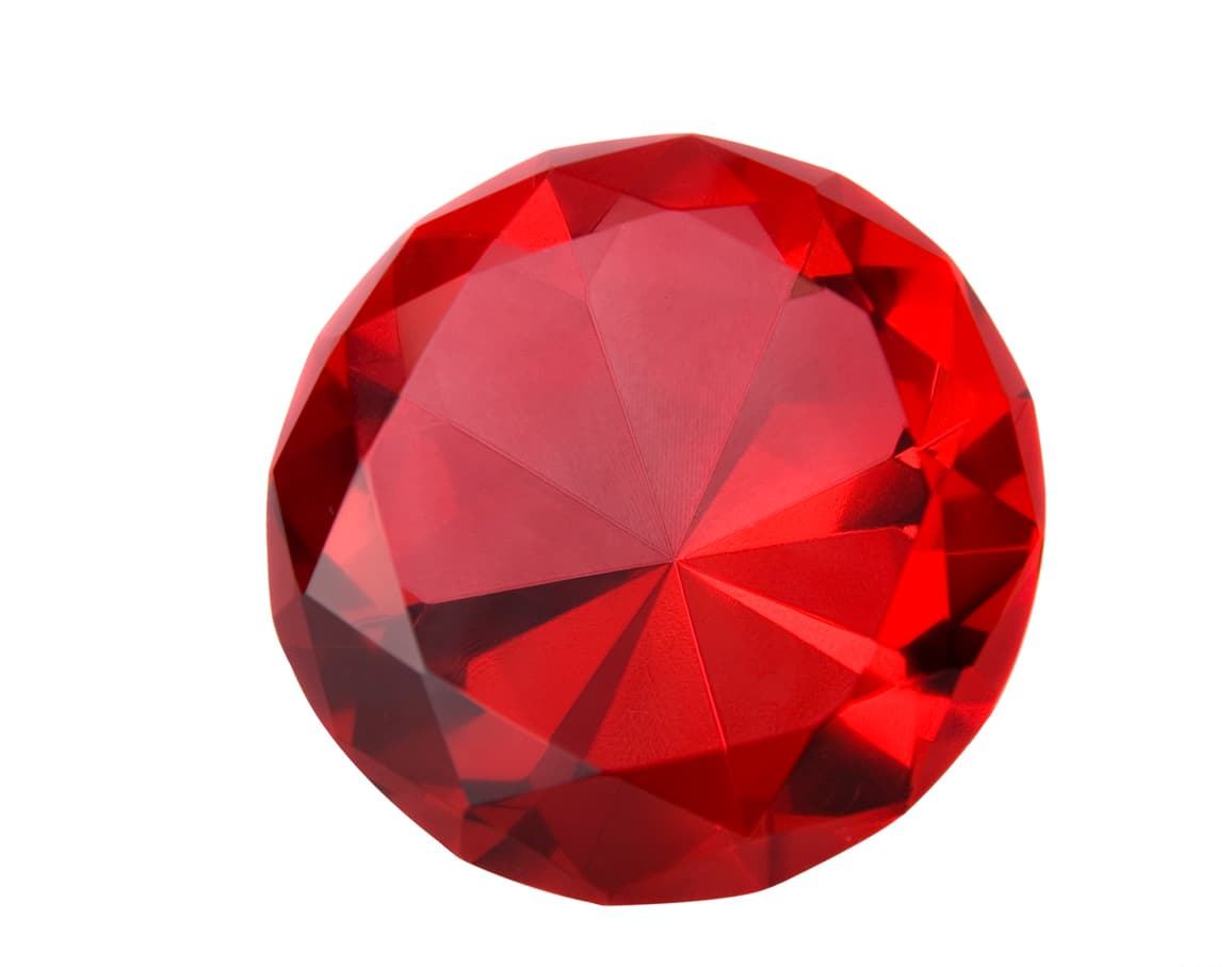 Ruby isolated on white.