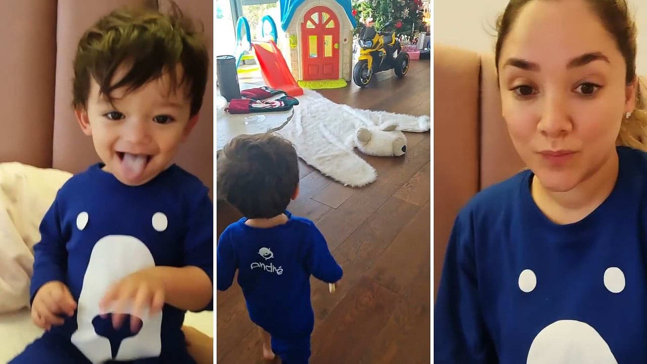 Sherlyn: Así reaccionó André al ver los juguetes que le dejaron Los Reyes Magos