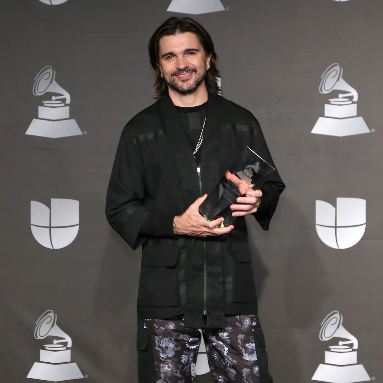 LAS VEGAS, NEVADA - NOVEMBER 14: Juanes accepts his Person of The Year Award onstage during the 20th annual Latin GRAMMY Awards at MGM Grand Garden Arena on November 14, 2019 in Las Vegas, Nevada. (Photo by Gabe Ginsberg/Getty Images for LARAS)