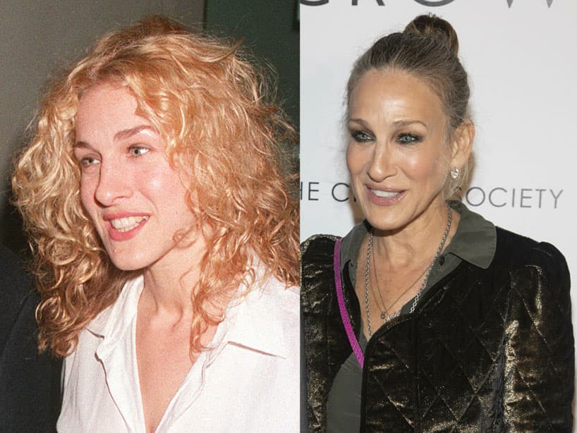 Sarah Jessica Parker. Según Marie Claire, la actriz reconoció que en su juventud se había suavizado la nariz y se retiró un lunar de la barbilla.