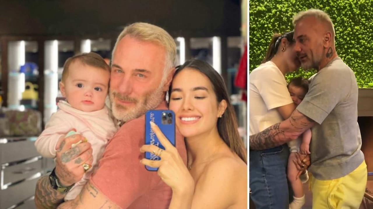 Gianluca Vacchi y Sharon Fonseca enternecen al mostrar el abrazo más hermoso entre ellos y su bebita