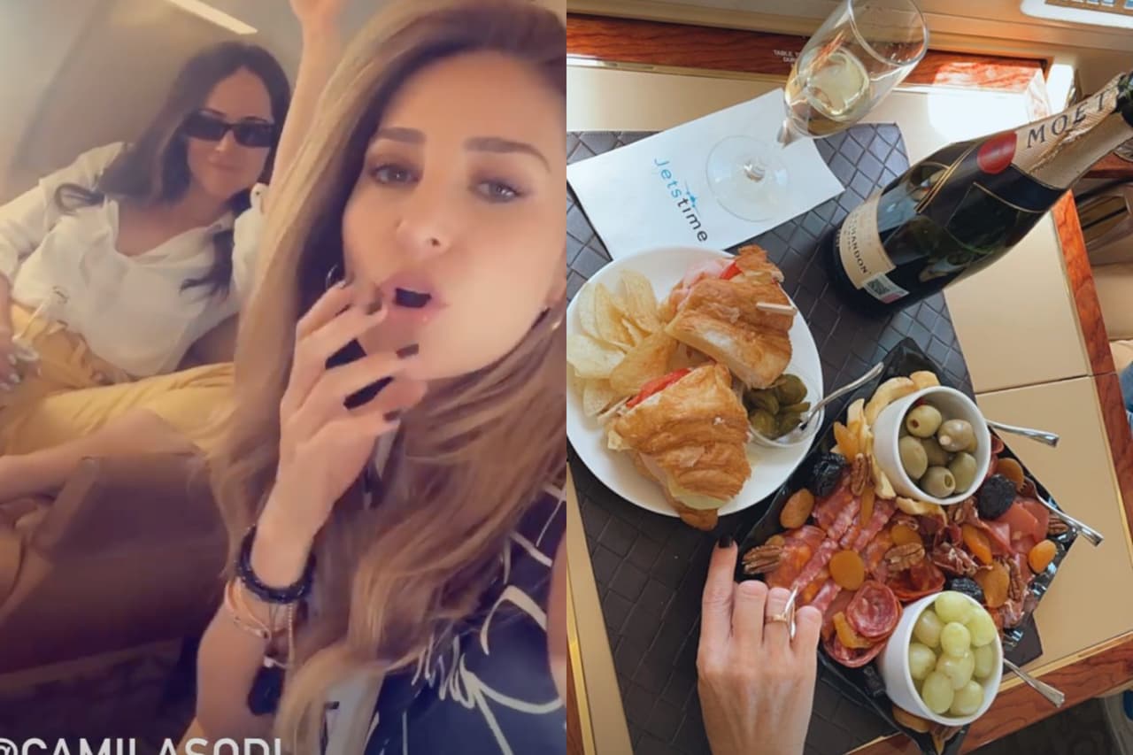 Mientras que los pequeños se divertían en el vuelo, ellas también.
<br>
<br>Ambas presumieron los aperitivos que les sirvieron junto a una botella de Champagne y, por lo que se ve, iban muy relajadas disfrutando de la convivencia.
<br>
<br>Geraldine se grabó diciendo: “En serio que nos la estamos rifando amiga", a lo que Camila le respondió: "Salud por todas las mamás trabajadoras como Geraldine y yo que cuidamos a nuestros hijos".
<br>