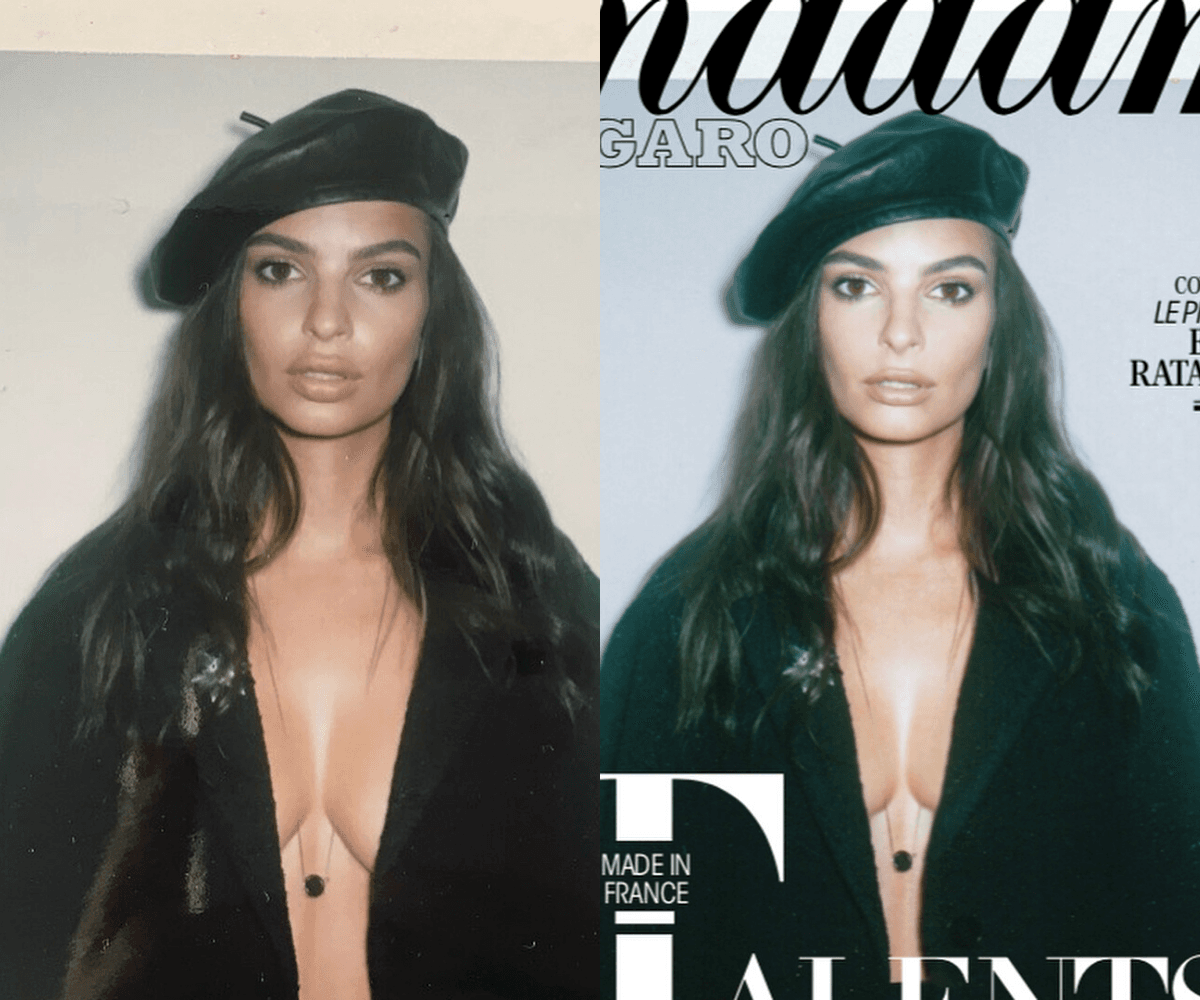 Comparando dos fotos, Emily Ratajkowski se quejó de la manera en la que modificaron su rostro y su cuerpo para la portada de una revista. El volumen de sus labios y de sus senos son muy diferentes. Con un discurso sobre el amor propio, habló de la decepción que sintió al ver los cambios que le hicieron.