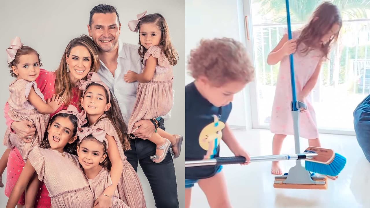 Jacky Bracamontes: Sus hijas enternecen al limpiar juntas la casa