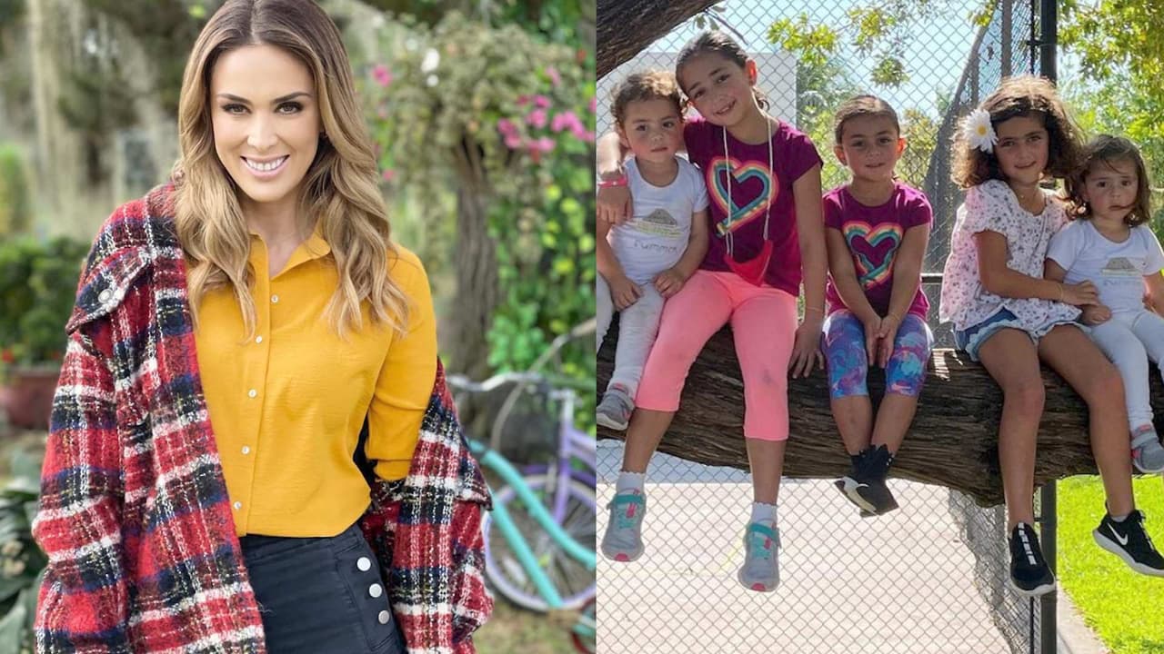 Jacky Bracamontes disfruta a todas sus hijas en la playa
