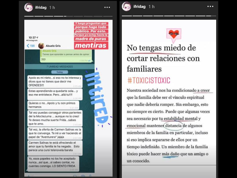 La intérprete de 'Ándale' reaccionó a los comentarios de su abuelo, Enrique Guzmán
