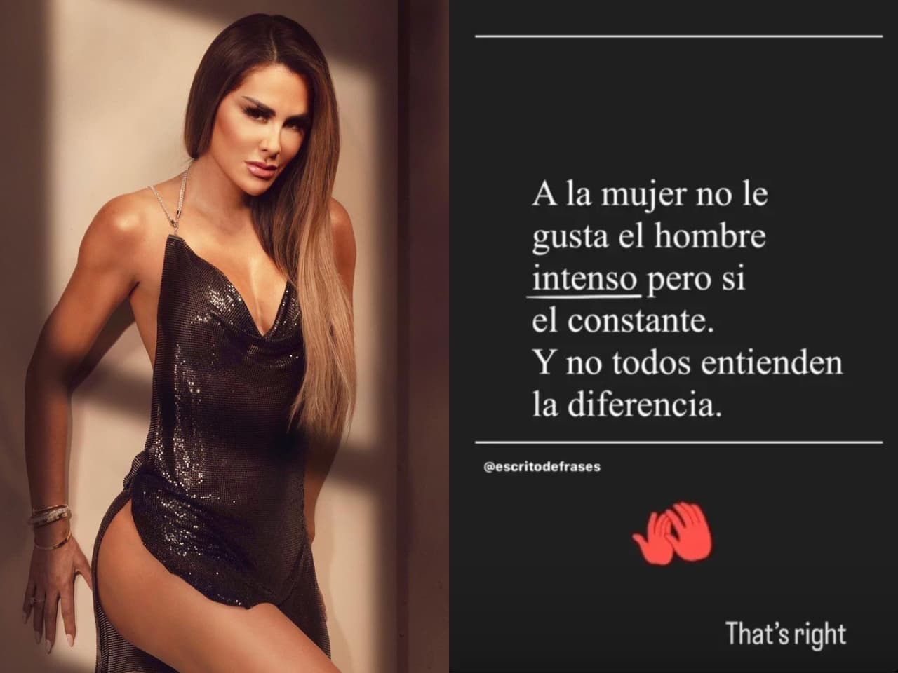 Pantallazo historia de Ninel Conde sobre cómo le gustan los hombres.