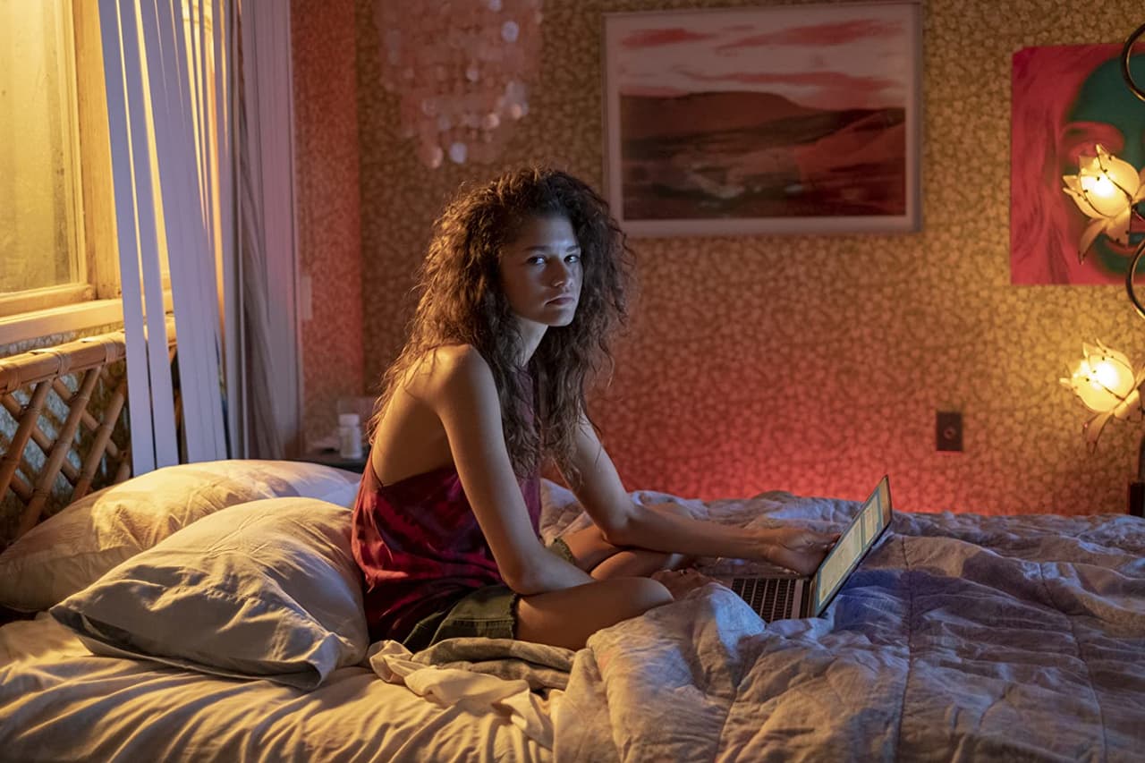 <b>Euphoria (2019) HBO</b>
<br>La serie estadounidense basada en el drama israelí con el mismo nombre, y protagonizada por Zendaya, sigue la historia de una joven adolescente que atraviesa por todo tipo de experiencias que la llevan a cuestionar su identidad. Navega por situaciones en las que el sexo, las drogas, la prostitución y conflictos sociales tanto en la vida real como en Internet.