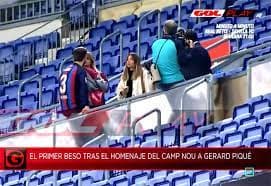 Captura de pantalla de la reunión de Clara Chía y Piqué en el Camp Nou