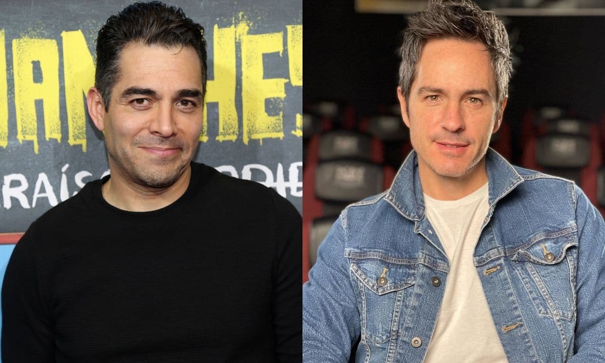 Los actores casi se dan un beso en la boca frente a la prensa