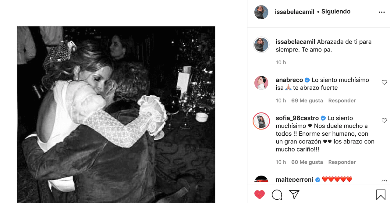 Muere el padrastro de Issabela Camil