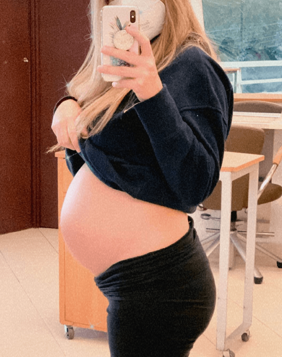 Así se veía con ocho meses de gestación.