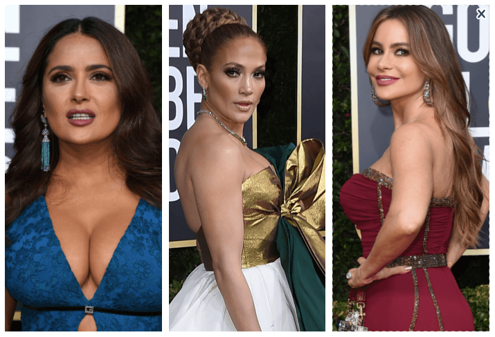 Salma Hayek, Jennifer Lopez y Sofía Vergara en los Golden Globes 2020