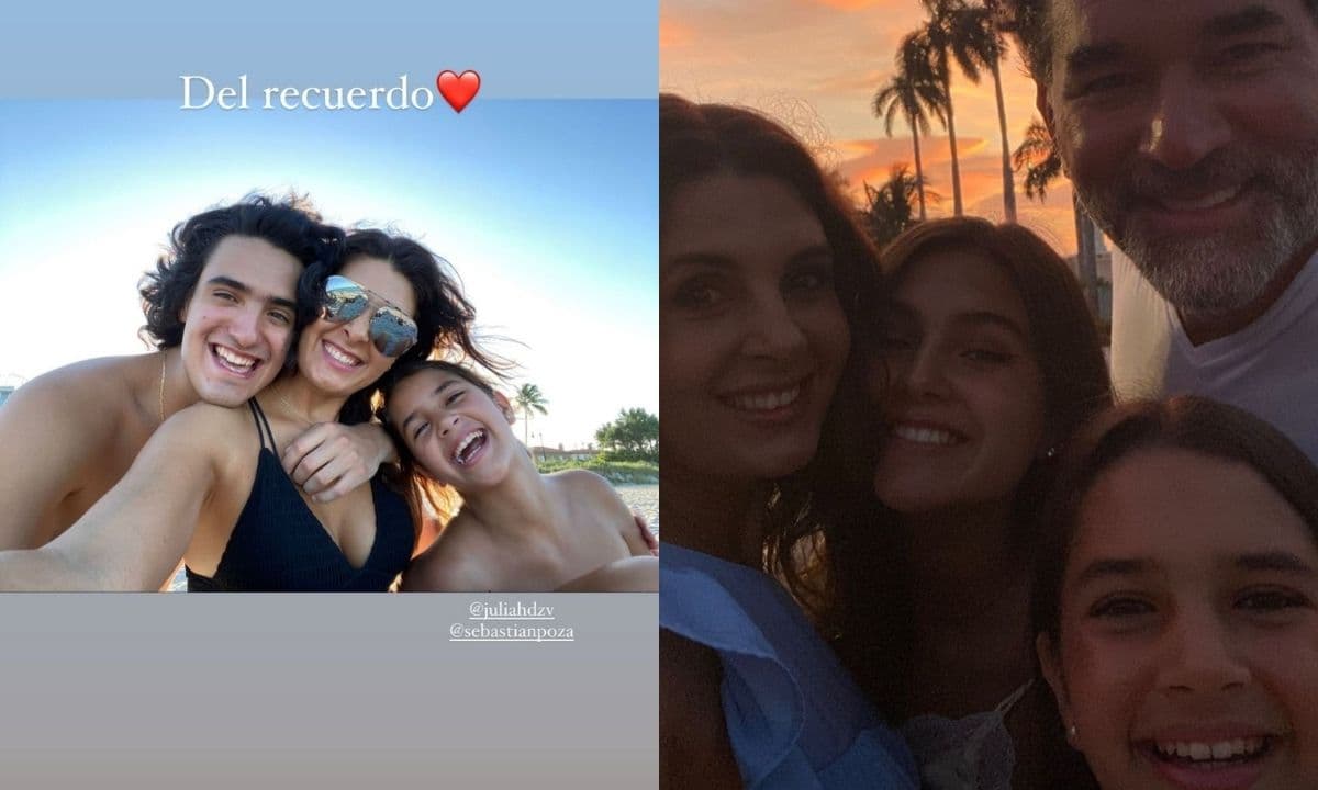 Eduardo Santamarina posó muy sonriente junto a sus hijastros