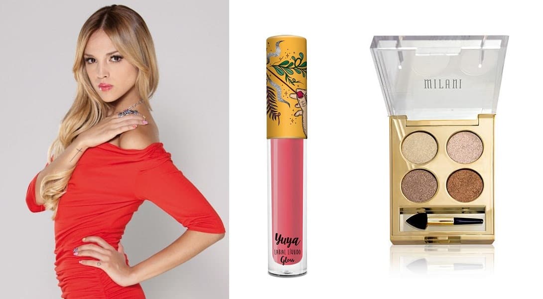 Un detalle especial en el look de Nikki fue el uso de sombras con brillo en su lagrimal, un detalle que de inmediato ilumina la mirada. La sugerencia es el kit de sombras en crema de Milani y el color "buena vibra" de Yuya.